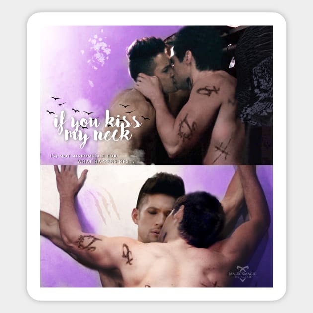 Malec Kisses Sticker by nathsmagic